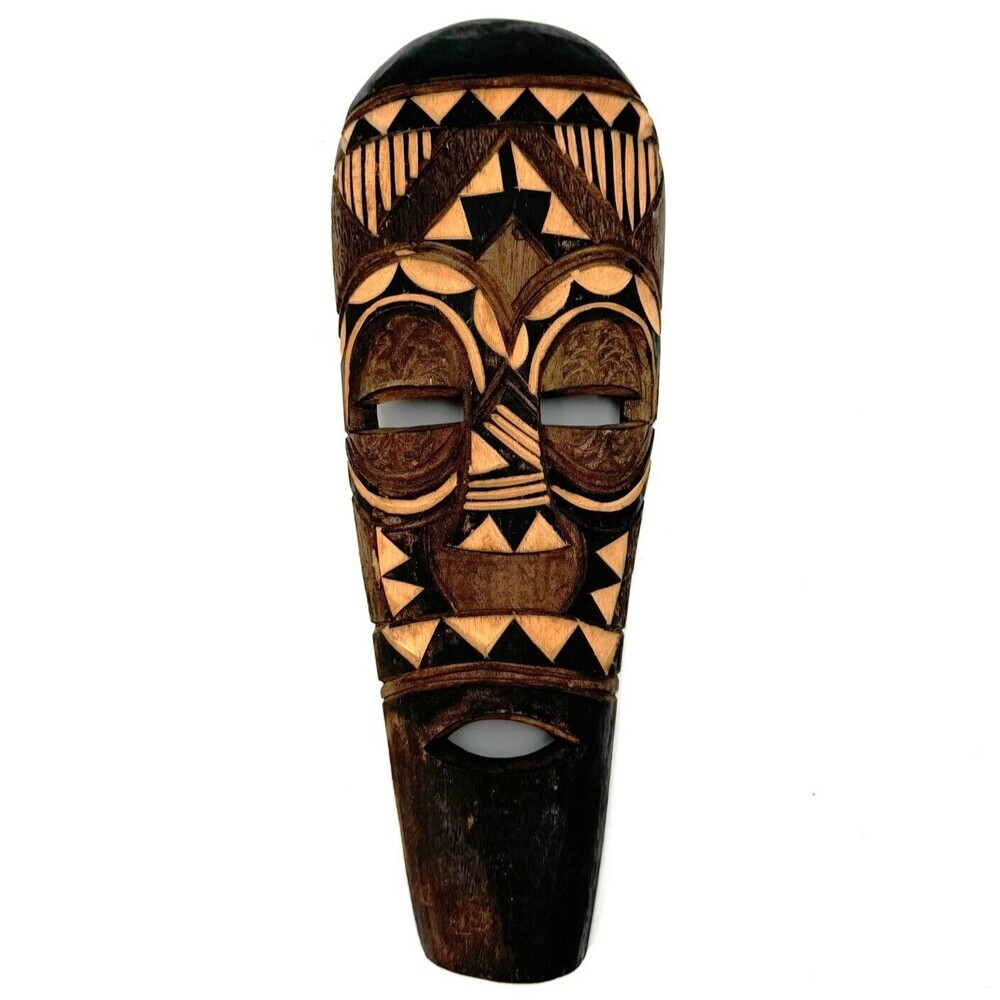 Hand Carved Wooden African Face Mask Tribal Wall Art Africa Wood